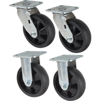 Jeu de roulettes, Fixe/Pivotant, 6" (152,4 mm), Nylon, 2400 lb (1089 kg) WestPier