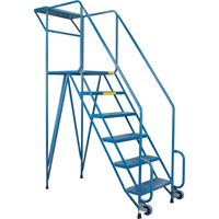 Mechanics/Maintenance Rolling Ladder, Steel, 6 Steps, 57" Platform Height MH215 | WestPier