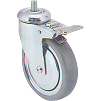 Roulette zingu&eacute;e, Pivotant avec frein, Diam&egrave;tre 3" (76 mm), Capacit&eacute; 150 lb (68 kg) WestPier