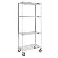 Wire Shelf Cart, Chrome Plated, 60" x 80" x 24", 800 lbs. Capacity WestPier
