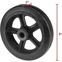 Mold-On Rubber Wheel, 8" (203 mm) Dia. x 2" (51 mm) W, 400 lbs. (181 kg.) Capacity WestPier
