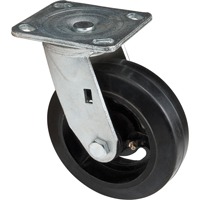 Roulette moul&eacute;, Pivotant, 6" (152,4 mm), Caoutchouc, 550 lb (249 kg) WestPier