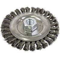 Standard Face Knot Wire Wheel Threaded, 5" Dia., 0.022" Fill, 5/8"-11 Arbor, Steel WestPier