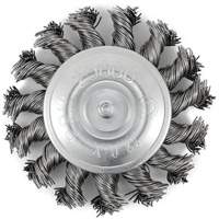 Shaft Mounted Knot Twisted Radial Brush, 3" Dia., 0.02" Fill, 1/4" Arbor, Stainless Steel WestPier
