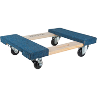 Carpeted Ends Hardwood Dolly, Wood Frame, 18" W x 24" L, 900 lbs. Capacity WestPier