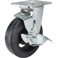 Roulette moul&eacute;, Pivotant avec frein, 6" (152,4 mm), Caoutchouc, 550 lb (249 kg) WestPier