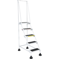 Light-Duty Stop-Step Ladders, 5 Steps, 16" Step Width, 47-11/16" Platform Height, Steel WestPier