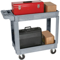 Chariot utilitaire de luxe, 2 tiers, 25" x 35-1/2" x 43,5"/43-1/2", Capacit&eacute; 550 lb WestPier