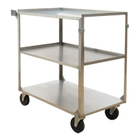 Shelf Carts, 3 Tiers, 21" W x 37-1/4" H x 35-1/8" D, 500 lbs. Capacity WestPier