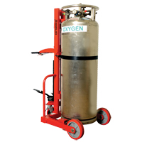 Hydraulic Large Liquid Gas Cylinder Cart HLCC, Polyurethane Wheels, 20" W x 20" D Base, 1000 lbs. MO347 | WestPier