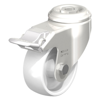 Roulette en nylon acier inoxydable, Pivotant avec frein, Diam&egrave;tre 3-1/8" (79,5 mm), Capacit&eacute; 265 lb (120 kg) WestPier