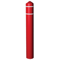 Smooth Bollard Cover With Reflective Stripes, 4" Dia. x 56" L, Red MO753 | WestPier