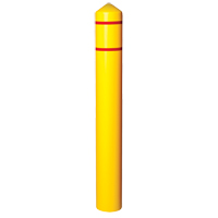 Smooth Bollard Cover With Reflective Stripes, 4" Dia. x 56" L, Yellow MO754 | WestPier