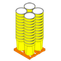 Nestable Polyethylene Drum, 30 US gal (25 imp. gal.), Open Top, Yellow MO767 | WestPier