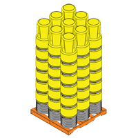 Nestable Polyethylene Drum, 14 US gal (11.7 imp. gal.), Open Top, Yellow MO769 | WestPier