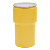 Nestable Polyethylene Drum, 14 US gal (11.7 imp. gal.), Open Top, Yellow WestPier