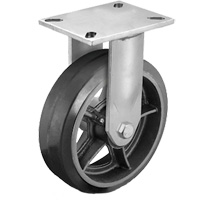 Roulette robuste avec plaque, Pivotant, 6" (152,4 mm), Caoutchouc, 450 lb (204 kg) WestPier