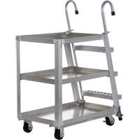 Stockpicker Truck, Aluminum, 21-7/8" W x 40" D, 3 Shelves, 660 lbs. Capacity WestPier