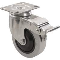 2309 Caster with Double Locking Brake, Swivel with Brake, 5" (127 mm), Envirothane™ Grey, 350 lbs. (158.8 kg.) MP168 | WestPier