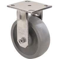 Max9 Caster, Rigid with Brake, 5" (127 mm), Envirothane Grey-WOW, 1000 lbs. (453.6 kg.) WestPier