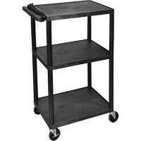 Chariot utilitaire &eacute;lectrique, 3 tiers, 24" x 42" x 18", Capacit&eacute; 300 lb WestPier