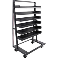 Single-Sided Heavy Duty A-Frame Cart with 6 Lipped Trays, 38" x 25" x 63", 2500 lbs. Capacity WestPier