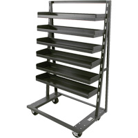 Single-Sided Heavy Duty A-Frame Cart with 6 Lipped Trays, 38" x 25" x 63", 2500 lbs. Capacity WestPier
