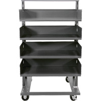 Single-Sided Heavy Duty A-Frame Cart with 4 Large Trays, 38" x 25" x 63", 2500 lbs. Capacity WestPier