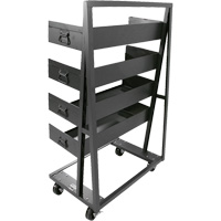 Single-Sided Heavy Duty A-Frame Cart with 4 Large Trays, 38" x 25" x 63", 2500 lbs. Capacity WestPier