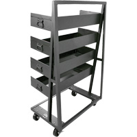 Single-Sided Heavy Duty A-Frame Cart with 4 Large Lipped Trays, 38" x 25" x 63", 2500 lbs. Capacity WestPier