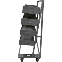 Single-Sided Heavy Duty A-Frame Cart with 4 Large Lipped Trays, 38" x 25" x 63", 2500 lbs. Capacity WestPier