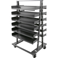 Double-Sided Heavy Duty A-Frame Cart with 12 Trays, 38" x 30" x 63", 2500 lbs. Capacity WestPier