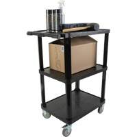 Chariot utilitaire avec tablette plate, 3 tiers, 18-1/8" x 37-3/8" x 27-3/4", Capacit&eacute; 330 lb WestPier
