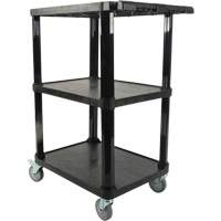 Chariot utilitaire avec tablette plate, 3 tiers, 18-1/8" x 37-3/8" x 27-3/4", Capacit&eacute; 330 lb WestPier