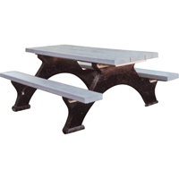 Recycled Plastic Picnic Tables, 8' L x 62-1/4" W, Grey ND424 | WestPier