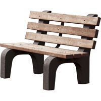 Park Benches, Recycled Plastic, 72" L x 25" W x 31" H, Brown ND451 | WestPier