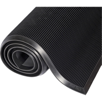 Mat-A-Dor Mat, Rubber, Scraper Type, Finger Tip Style Pattern, 2' x 2-2/3', Black WestPier