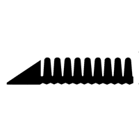 Mat-A-Dor Mat, Rubber, Scraper Type, Finger Tip Style Pattern, 3' x 6', Black WestPier