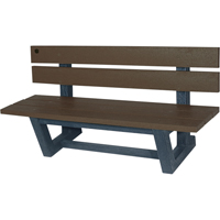 Outdoor Park Benches, Recycled Plastic, 60" L x 22-13/16" W x 29-13/16" H, Umber WestPier