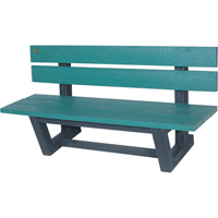 Outdoor Park Benches, Recycled Plastic, 60" L x 22-13/16" W x 29-13/16" H, Green WestPier