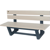 Outdoor Park Benches, Recycled Plastic, 60" L x 22-13/16" W x 29-13/16" H, Sand WestPier