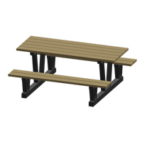 Recycled Plastic Outdoor Picnic Tables, 72" L x 60-5/16" W, Sand WestPier
