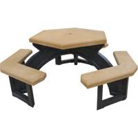 Recycled Plastic Hexagon Picnic Tables, 78" L x 78" W, Cedar WestPier