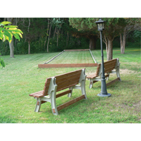 Basics<sup>®</sup> Flip Top Park Bench / Table, Plastic, 96" L x 26" W x 34" H, Sand NJ438 | WestPier
