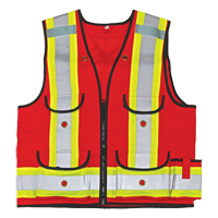 All-Trades 1000D&reg; Surveyor Safety Vest, Red, Large, Polyester WestPier