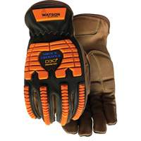 Drill Sergeant Impact Gloves, Large, Grain Leather Palm, Slip-On Cuff WestPier