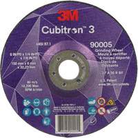 Meule a moyeu d&eacute;port&eacute; Cubitron 3, 6" x 1/4", Arbre 7/8", C&eacute;ramique, Type T27 WestPier