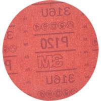 Hookit Red Abrasive Disc 316U, 01224, 6" Dia., P120 Grit, Aluminum Oxide, A WestPier