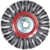 Full Cable Twist Wire Wheel, 4" Dia., 0.02" Fill, 5/8"-11 Arbor, Steel WestPier
