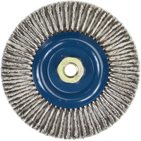 Stringer Bead Knot Wire Brush For Angle Grinders, 6" Dia., 0.02" Fill, 5/8"-11 Arbor, Stainless Steel WestPier